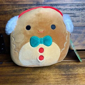 Squishmallows 8" Jordan the‎ Gingerbread Boy with Earmuffs